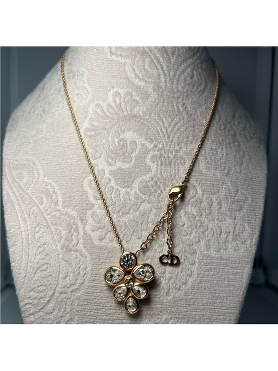Dior Jewelry - Christian DIOR Floral Necklace Authentic Gold and Silver Vintage